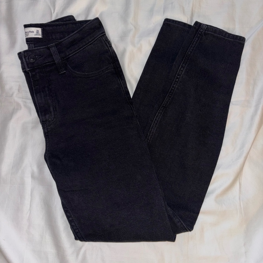 Abercrombie and Fitch The Skinny His Rise Black Jeans